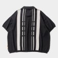 画像2: TIGHTBOOTH/STRIPE KNIT OPEN POLO（Black）［ニットオープンポロ-24夏］ (2)