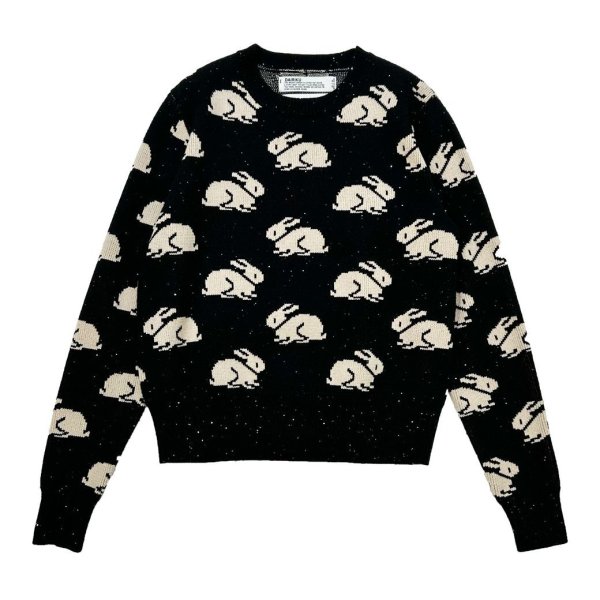 画像1: DAIRIKU/"Rabbit" Tite Pullover Knit（Black）［タイトニット-24秋冬］