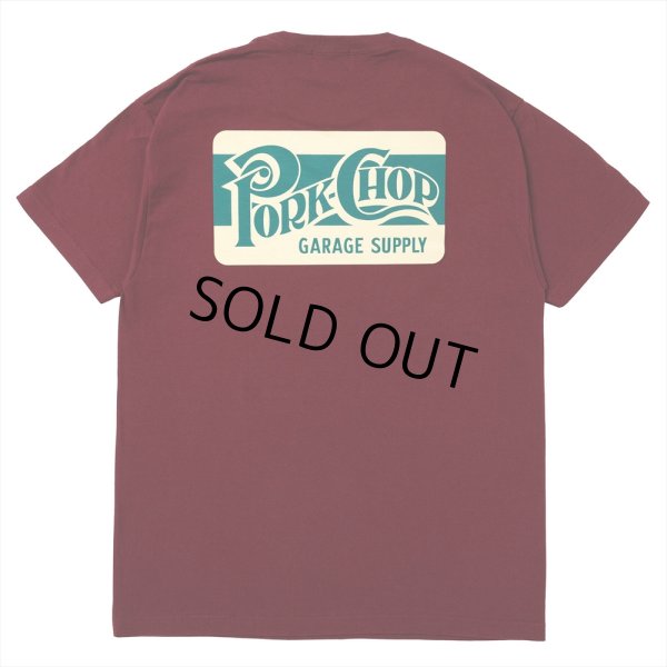 画像1: PORKCHOP/SQUARE LOGO TEE（BURGUNDY）［プリントT-24春夏］