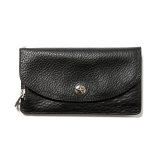 CALEE/SILVER STAR CONCHO LEATHER LONG WALLET（BLACK）［レザーロングウォレット-24春夏］