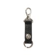 画像1: CALEE/SILVER STAR CONCHO LEATHER KEY RING ＜TYPE B＞（BLACK）［レザーキーリング-24春夏］ (1)