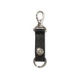 CALEE/SILVER STAR CONCHO LEATHER KEY RING ＜TYPE B＞（BLACK）［レザーキーリング-24春夏］