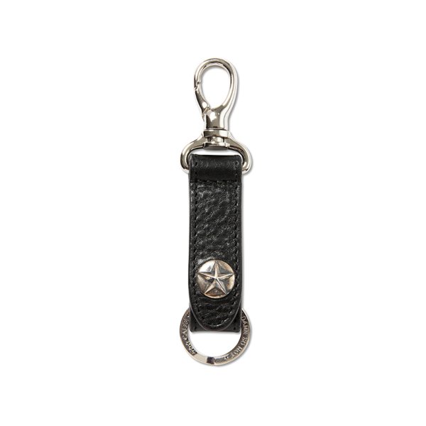 画像1: CALEE/SILVER STAR CONCHO LEATHER KEY RING ＜TYPE B＞（BLACK）［レザーキーリング-24春夏］