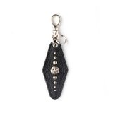 CALEE/SILVER STAR CONCHO LEATHER KEY RING ＜TYPE A＞（BLACK）［レザーキーリング-24春夏］