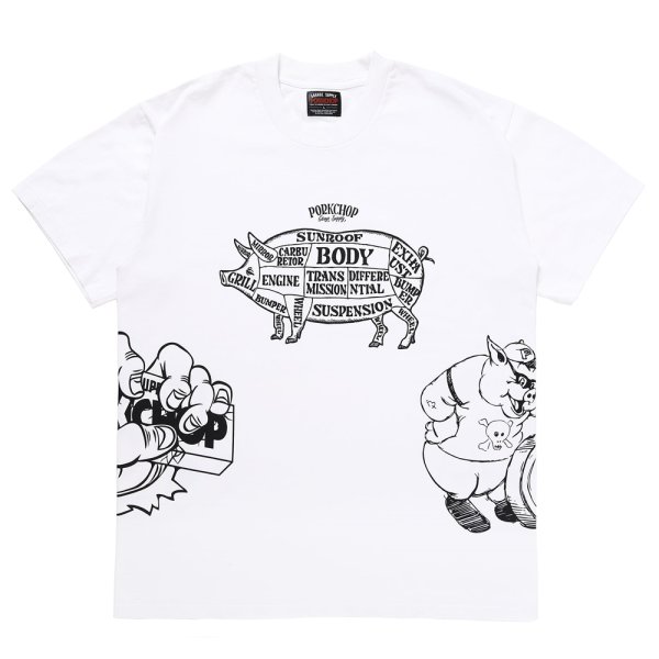 画像1: PORKCHOP/24 MULTI LOGOS TEE（WHITE）［プリントT-24春夏］