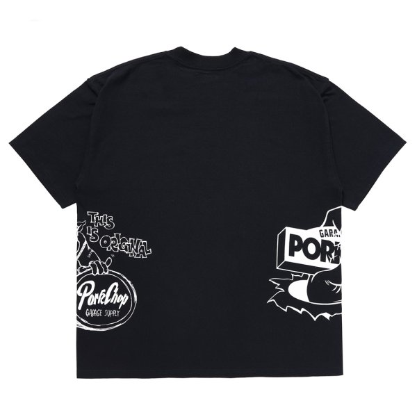 画像2: PORKCHOP/24 MULTI LOGOS TEE（BLACK）［プリントT-24春夏］