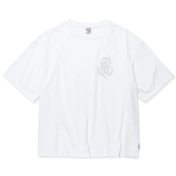 画像1: CALEE/MULTI FUNCTION DROP SHOULDER LOGO TEE（WHITE）［ドロップショルダープリントT-24春夏］