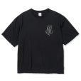 画像1: CALEE/MULTI FUNCTION DROP SHOULDER LOGO TEE（BLACK）［ドロップショルダープリントT-24春夏］ (1)