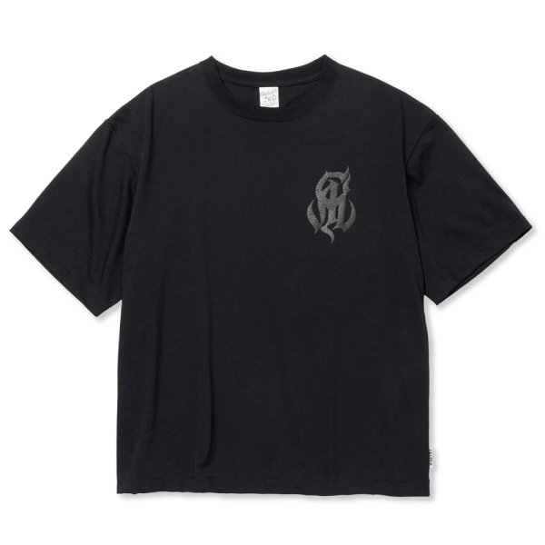 画像1: CALEE/MULTI FUNCTION DROP SHOULDER LOGO TEE（BLACK）［ドロップショルダープリントT-24春夏］