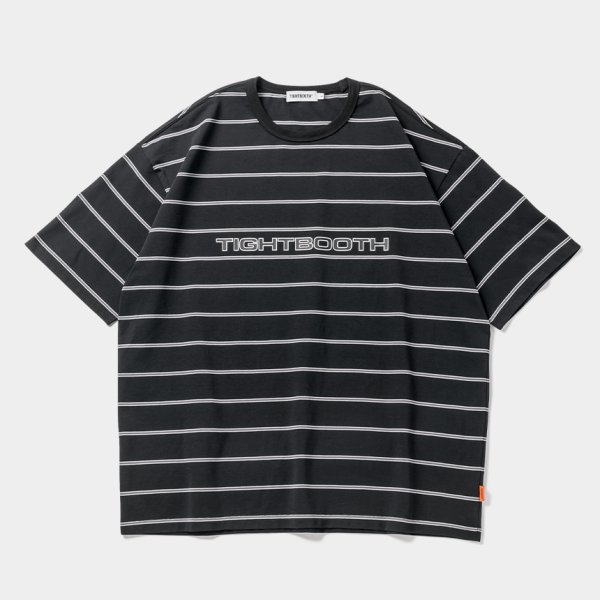 画像1: TIGHTBOOTH/LOGO BORDER T-SHIRT（Black）［ボーダーT-24夏］