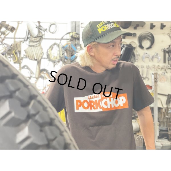 画像5: PORKCHOP/24 BLOCK LOGO TEE（BROWN）［プリントT-24春夏］