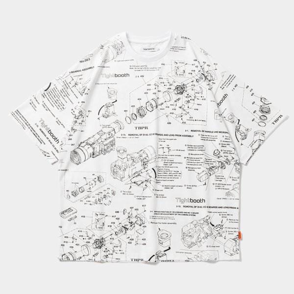 画像1: TIGHTBOOTH/ANALYZE T-SHIRT（White）［総柄プリントT-24夏］