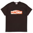 画像1: PORKCHOP/24 BLOCK LOGO TEE（BROWN）［プリントT-24春夏］ (1)