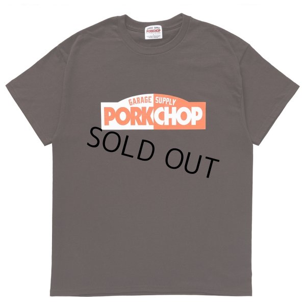 画像1: PORKCHOP/24 BLOCK LOGO TEE（BROWN）［プリントT-24春夏］