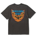 CALEE/BINDER NECK WING LOGO VINTAGE TEE ＜NATURALLY PAINT DESIGN＞（CHARCOAL）［プリントT-24春夏］