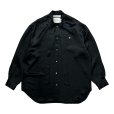 画像1: DAIRIKU/"D" Satin Scarf Tie Shirt（Black）［サテンスカーフタイシャツ-24秋冬］ (1)