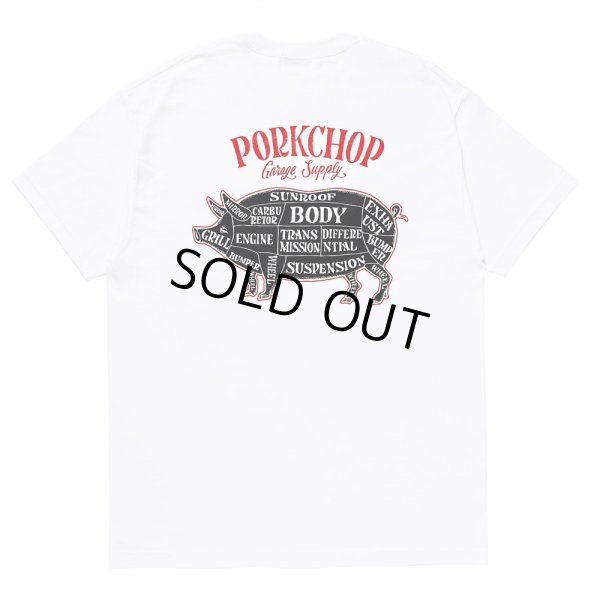 画像1: PORKCHOP/PORK BACK TEE（WHITE）［プリントT-24春夏］