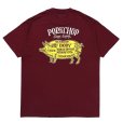 画像1: PORKCHOP/PORK BACK TEE（BURGUNDY）［プリントT-24春夏］ (1)