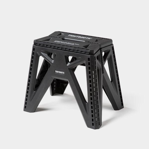 画像1: TIGHTBOOTH/LABEL LOGO FOLDING STOOL（Black）［フォールディングスツール-24夏］