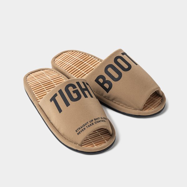 画像1: TIGHTBOOTH/BIG LABEL ROOM SANDAL（Khaki）［ルームサンダル-24夏］