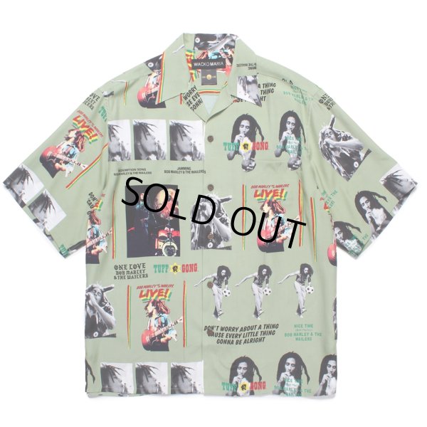 画像1: WACKO MARIA/BOB MARLEY / HAWAIIAN SHIRT（GREEN）［ハワイアンシャツ-24秋冬］