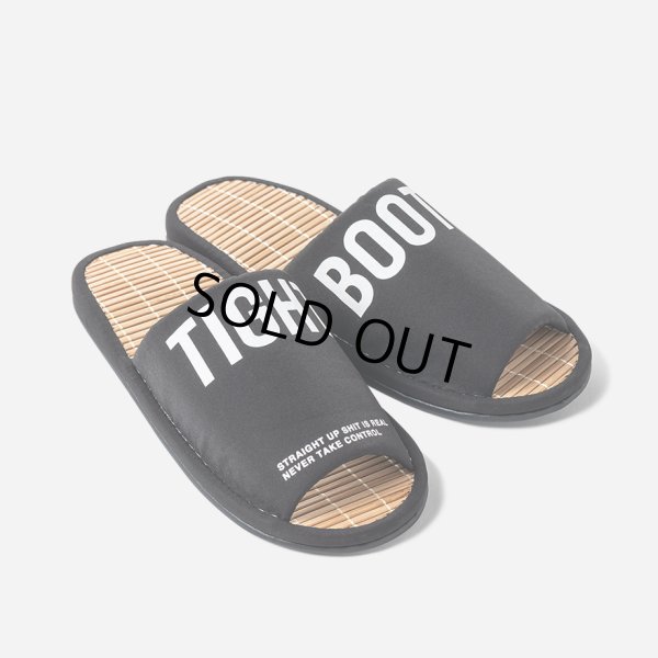 画像1: TIGHTBOOTH/BIG LABEL ROOM SANDAL（Black）［ルームサンダル-24夏］