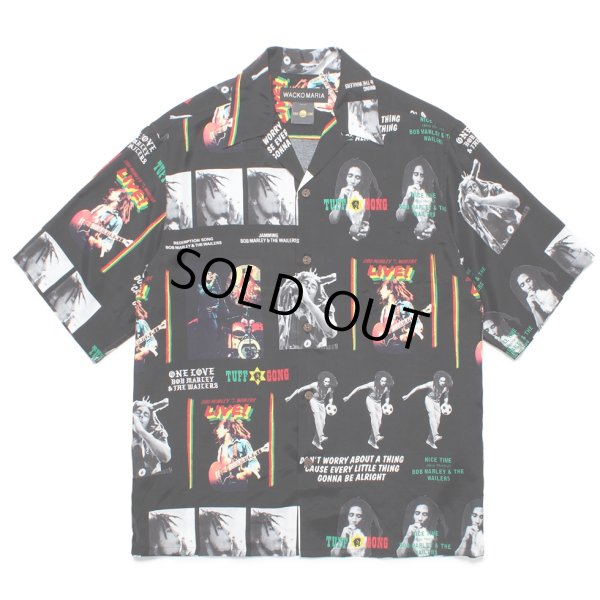 画像1: WACKO MARIA/BOB MARLEY / HAWAIIAN SHIRT（BLACK）［ハワイアンシャツ-24秋冬］