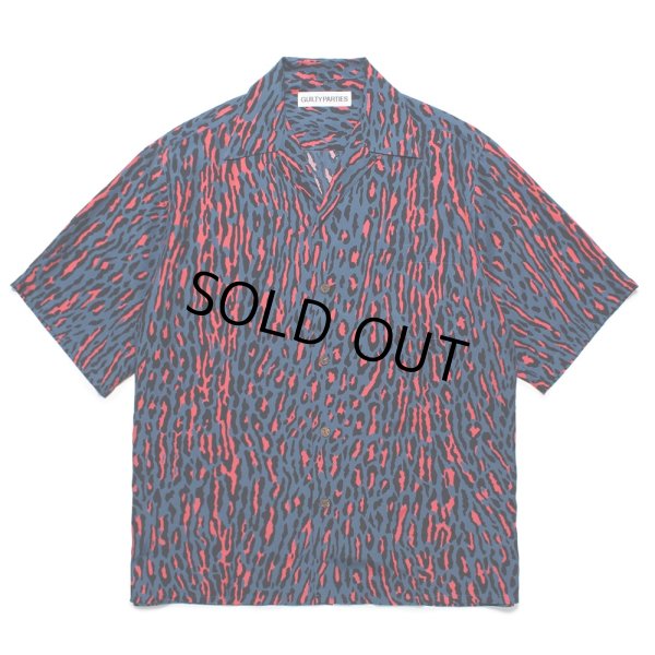 画像1: WACKO MARIA/LEOPARD HAWAIIAN SHIRT（BLUE）［レオパードハワイアンシャツ-24秋冬］