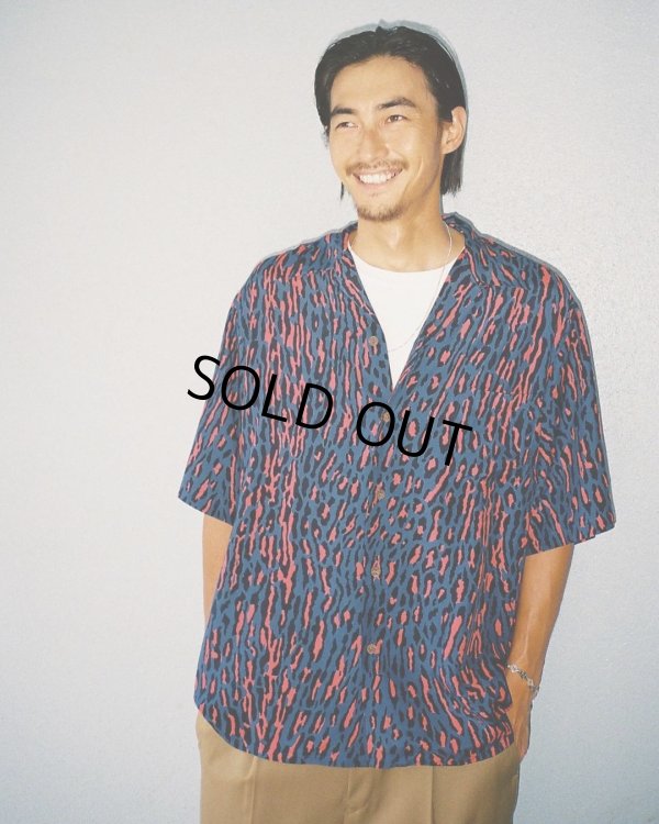 画像2: WACKO MARIA/LEOPARD HAWAIIAN SHIRT（BLUE）［レオパードハワイアンシャツ-24秋冬］