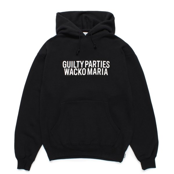 画像1: WACKO MARIA/MIDDLE WEIGHT PULL OVER HOODED SWEAT SHIRT（BLACK）［プルオーバーパーカー-24秋冬］