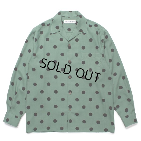 画像1: WACKO MARIA/DOTS HAWAIIAN SHIRT（GREEN）［ドットハワイアンシャツ-24秋冬］