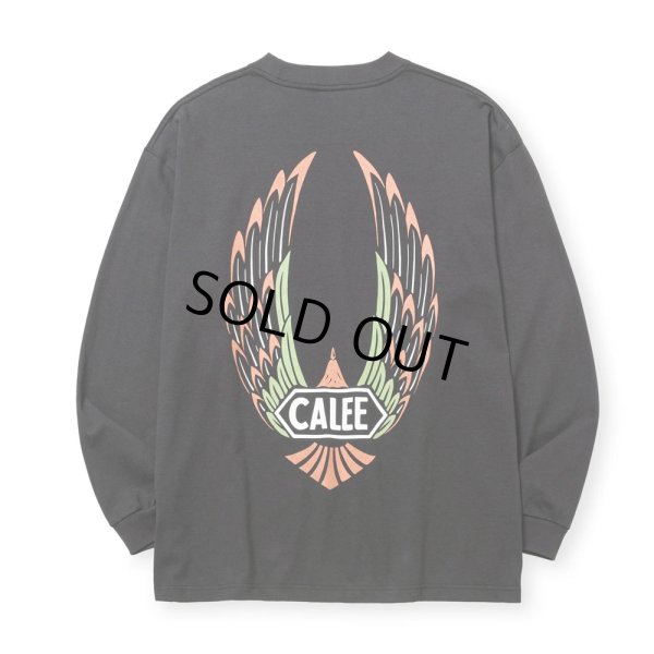 画像1: CALEE/VINTAGE TYPE WING LOGO L/S TEE ＜NATURALLY PAINT DESIGN＞（CHARCOAL）［プリント長袖T-24秋冬］