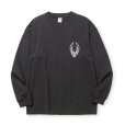 画像2: CALEE/VINTAGE TYPE WING LOGO L/S TEE ＜NATURALLY PAINT DESIGN＞（CHARCOAL）［プリント長袖T-24秋冬］ (2)