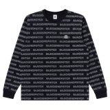 BlackEyePatch/KANJI BORDERED L/S TEE（BLACK）