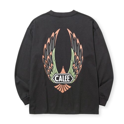 他の写真2: CALEE/VINTAGE TYPE WING LOGO L/S TEE ＜NATURALLY PAINT DESIGN＞（CHARCOAL）［プリント長袖T-24秋冬］