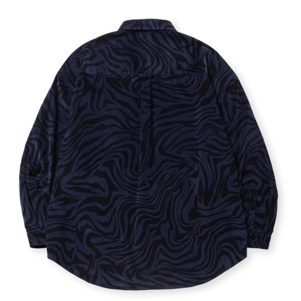 画像2: CALEE/ZEBRA PATTERN CORDUROY OVER SH（NAVY）［ゼブラコーデュロイオーバーシャツ-24秋冬］