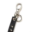 画像3: CALEE/STUDS & KNITTING LEATHER SHORT KEY RING（BLACK）［レザーショートキーリング-24秋冬］ (3)