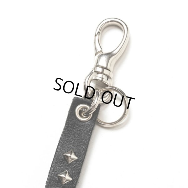 画像3: CALEE/STUDS & KNITTING LEATHER SHORT KEY RING（BLACK）［レザーショートキーリング-24秋冬］