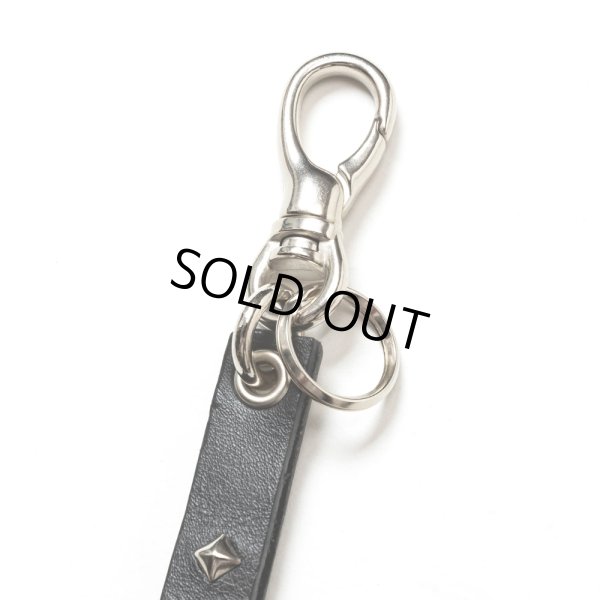 画像3: CALEE/STUDS & KNITTING LEATHER LONG KEY RING（BLACK）［レザーロングキーリング-24秋冬］