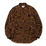 CALEE/ZEBRA PATTERN CORDUROY OVER SH（BROWN）［ゼブラコーデュロイオーバーシャツ-24秋冬］