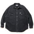 画像1: COOTIE PRODUCTIONS/10.5oz Denim L/S Work Shirt（Black Fade）［デニムワークシャツ-24秋冬］ (1)