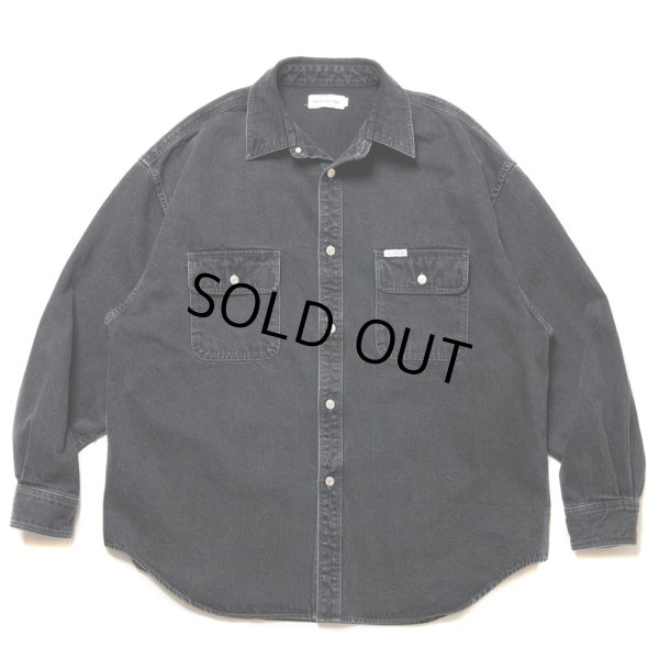 画像1: COOTIE PRODUCTIONS/10.5oz Denim L/S Work Shirt（Black Fade）［デニムワークシャツ-24秋冬］