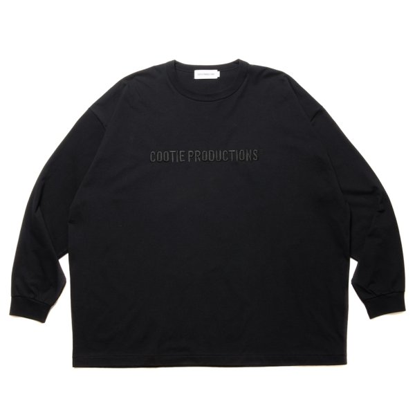 画像1: COOTIE PRODUCTIONS/Oversized L/S Tee（Embroidery）（Black）［オーバーサイズ刺繍長袖T-24秋冬］