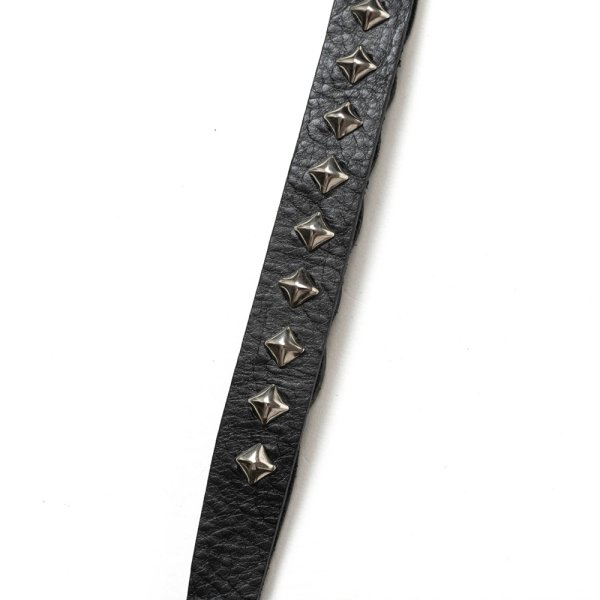 画像4: CALEE/STUDS & KNITTING LEATHER SMART PHONE STRAP（BLACK）［レザースマホストラップ-24秋冬］