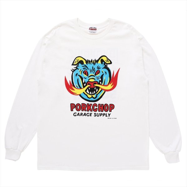 画像1: PORKCHOP/MASA SCULP L/S TEE A（WHITE）［プリント長袖T-24秋冬］