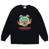 PORKCHOP/MASA SCULP L/S TEE A（BLACK）［プリント長袖T-24秋冬］