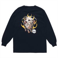 PORKCHOP/MASA SCULP L/S TEE C（NAVY）［プリント長袖T-24秋冬］