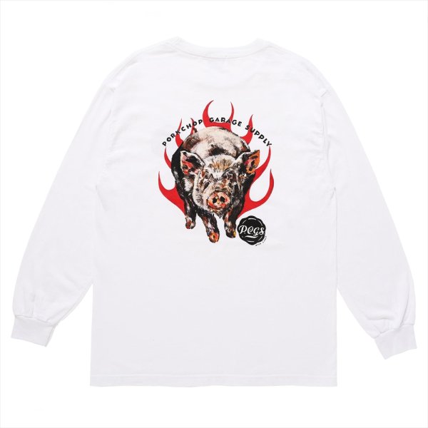 画像1: PORKCHOP/MASA SCULP L/S TEE C（WHITE）［プリント長袖T-24秋冬］