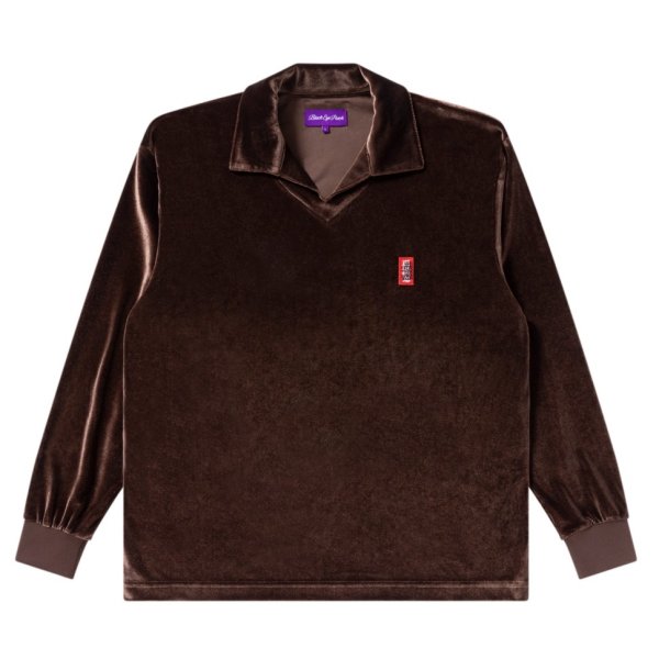 画像1: BlackEyePatch/SMALL HWC COLLARED VELOUR PULLOVER（BROWN）