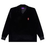 BlackEyePatch/SMALL HWC COLLARED VELOUR PULLOVER（BLACK）